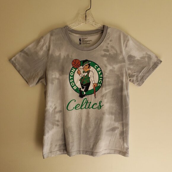 NBA Boston Celtics Tie Dyed Short Sleeve T-Shirt Logo Gray Large - Picture 1 of 4
